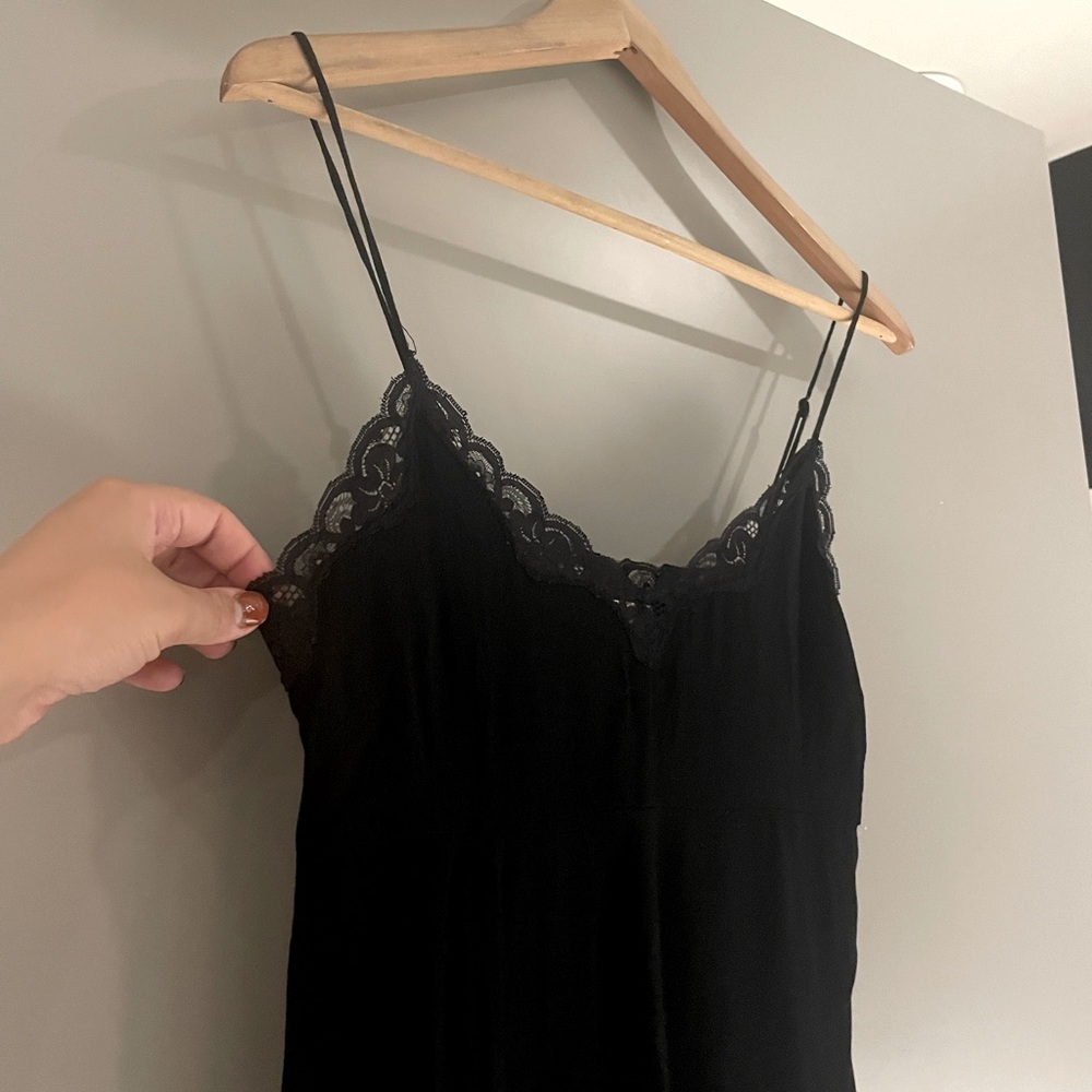 Black Wilfred Lace Trimmed Mini Dress | Aritzia | Size S